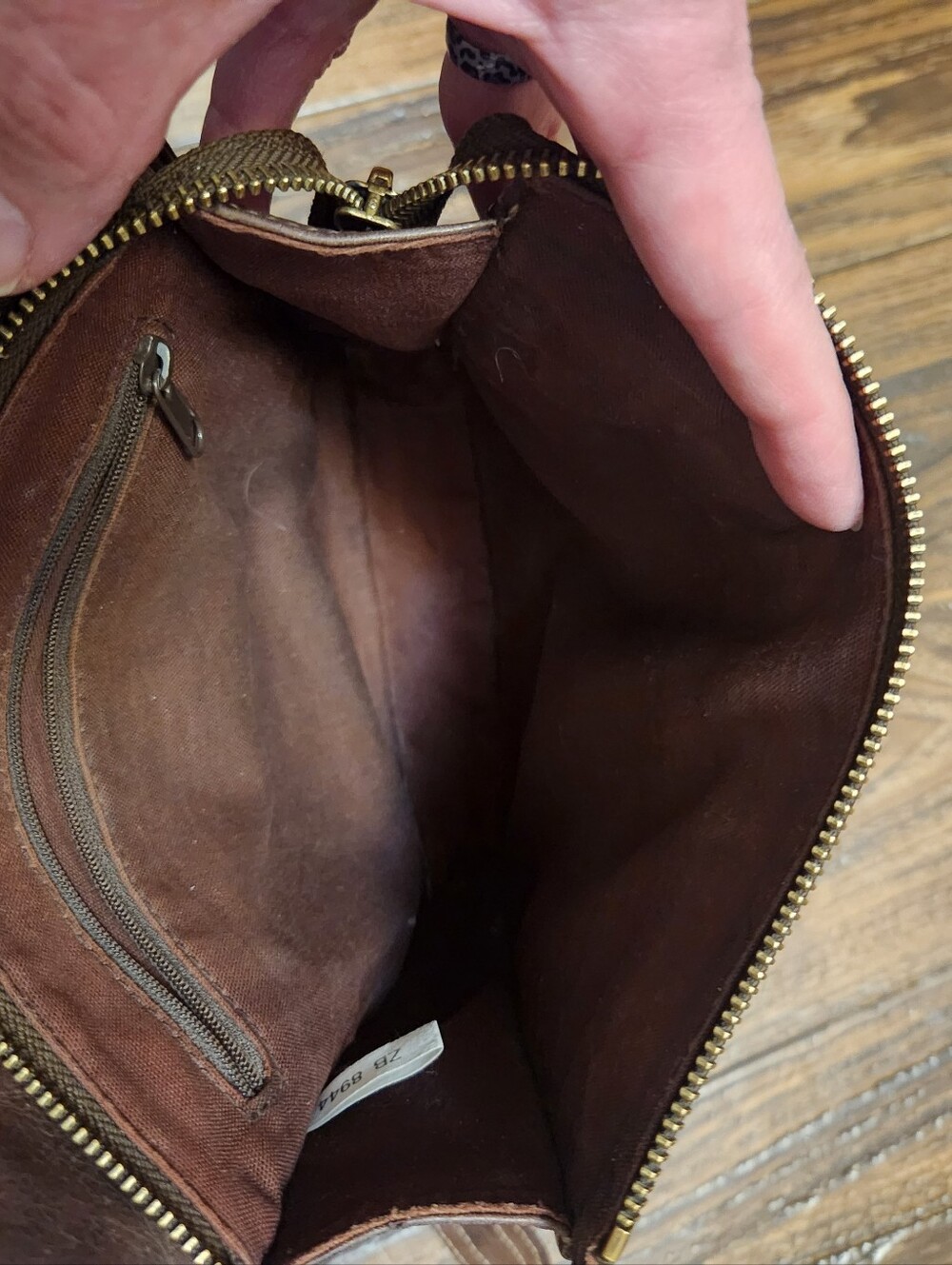 Vintage Fossil Dark Brown Leather Multi-Pocket Crossbody Organizer Bag NICE! - Picture 4 of 16
